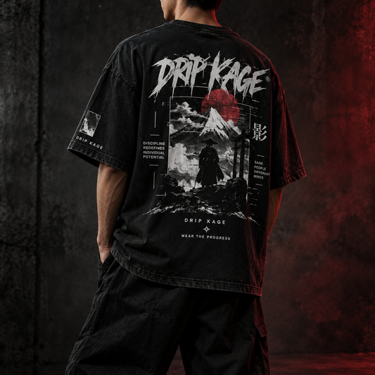 Shadow Ronin Tee — Washed Black | Drip Kage